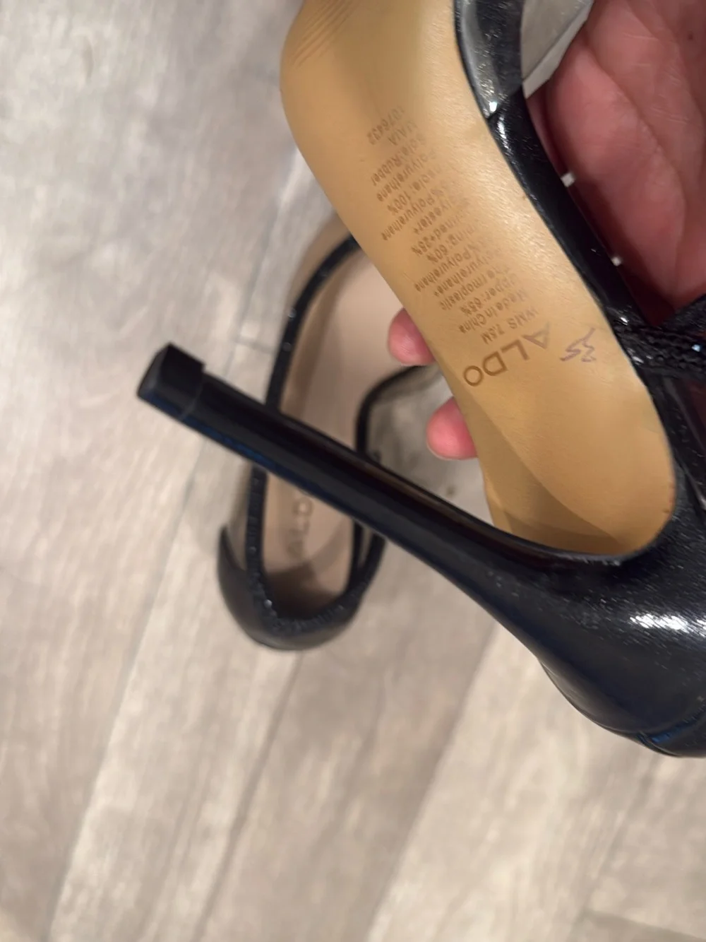 Aldo Black Pointed Toe Clear Panel Stiletto Heels